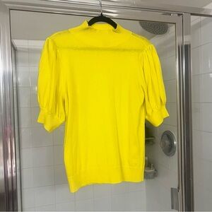 Halogen Short Sleeve Neon Yellow Sweater Size M